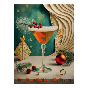 Weihnachtscocktail Party Happy Hour Poster
