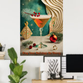 Weihnachtscocktail Party Happy Hour Poster (Heimbüro)