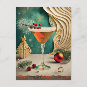 Weihnachtscocktail Party Happy Hour Postkarte