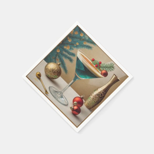 Weihnachtscocktail Party Happy Hour Serviette (Ecke)