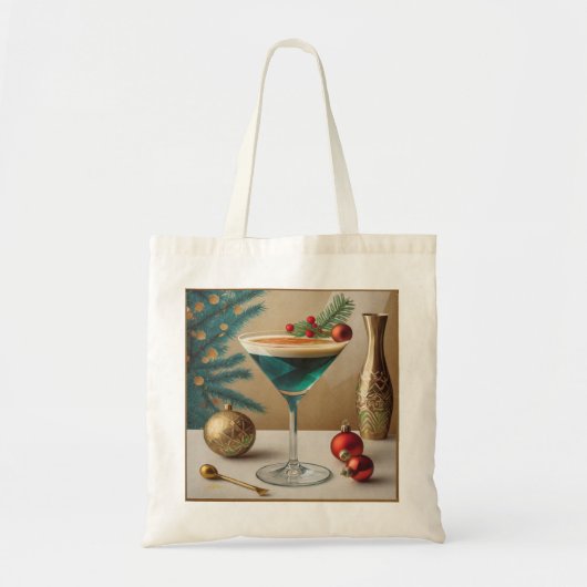 Weihnachtscocktail Party Happy Hour Tragetasche (Vorne)