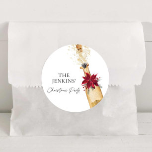 Weihnachtscocktail-Party Runder Aufkleber