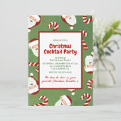 Weihnachtscocktail Party Santa Barley Zucker Einladung (Stehend Vorderseite)