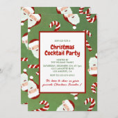 Weihnachtscocktail Party Santa Barley Zucker Einladung (Vorne/Hinten)