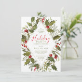 Weihnachtscocktail Party Wasserfarbe Vintag Heilig Einladung (Stehend Vorderseite)