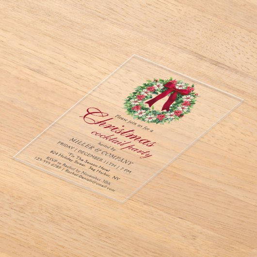 Weihnachtscocktail Party Weihnachtsfest Party Acryleinladungen (Ablage )