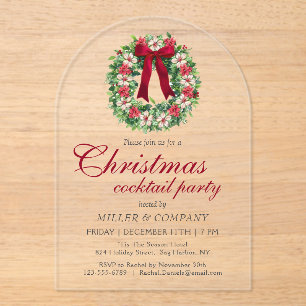 Weihnachtscocktail Party Weihnachtsfest Party Acryleinladungen
