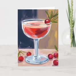 Weihnachtscocktail | Rote Beeren Tannen Merry Feiertagskarte