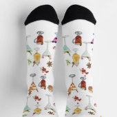 Weihnachtscocktail Spaß trinken Party Muster Socken (Oben)