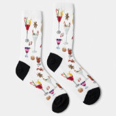 Weihnachtscocktail Spaß trinken Party Muster Socken (Rechts)