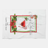 Weihnachtscocktail Watercolor Art Küchentuch (Horizontal)
