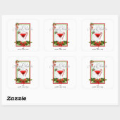 Weihnachtscocktail Watercolor Art Quadratischer Aufkleber (Blatt)
