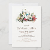 Weihnachtscocktails aus Weinglas Einladung (Vorderseite)