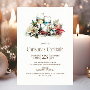 Weihnachtscocktails aus Weinglas Einladung