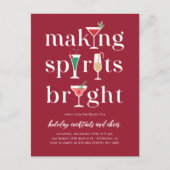 Weihnachtscocktails Einladung Postkarte (Vorderseite)