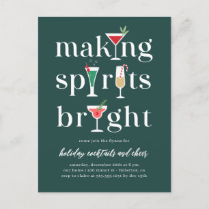 Weihnachtscocktails Einladung Postkarte