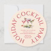 Weihnachtscocktail's Elegantes Party Einladung (Vorderseite)
