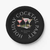 Weihnachtscocktail's Elegantes Party Pappteller (Vorderseite)
