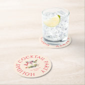 Weihnachtscocktail's Elegantes Party Runder Pappuntersetzer (Vor Ort)