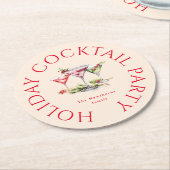 Weihnachtscocktail's Elegantes Party Runder Pappuntersetzer (Angewinkelt)