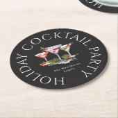 Weihnachtscocktail's Elegantes Party Runder Pappuntersetzer (Angewinkelt)