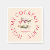 Weihnachtscocktail's Elegantes Party Serviette (Vorderseite)