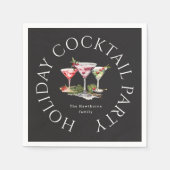 Weihnachtscocktail's Elegantes Party Serviette (Vorderseite)