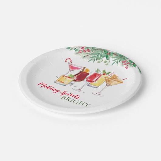 Weihnachtscocktails Feierabend Pappteller (Schrägansicht)