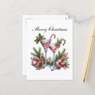 Weihnachtscocktails Feiertagspostkarte