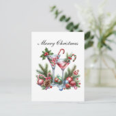 Weihnachtscocktails Feiertagspostkarte (Stehend Vorderseite)