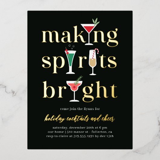 Weihnachtscocktails Foliday Party Postkarte (Vorderseite)