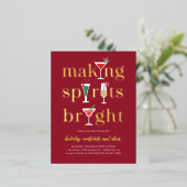 Weihnachtscocktails Foliday Party Postkarte (Stehend vorne)