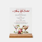 Weihnachtscocktails Fröhliches Bar Acrylschild (Vorderseite)
