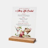 Weihnachtscocktails Fröhliches Bar Acrylschild (Winkel)