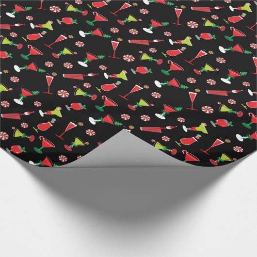 Weihnachtscocktails Geschenkpapier (Ecke)