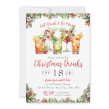 Weihnachtscocktails Getränke Party Einladung