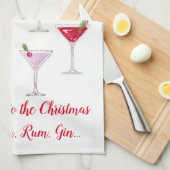 Weihnachtscocktails Humorisches Zitat Geschirrtuch (Viertel Falte)