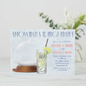 Weihnachtscocktails im Winter Einladung (Stehend Vorderseite)