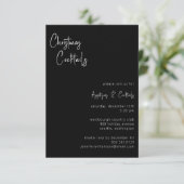 Weihnachtscocktails Moderne Script Holiday Party Einladung (Stehend Vorderseite)