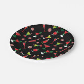 Weihnachtscocktails Pappteller (Schrägansicht)