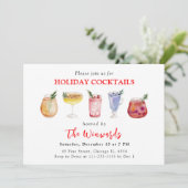 Weihnachtscocktails Party Einladung (Stehend Vorderseite)