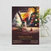 Weihnachtscocktails Party Einladung (Stehend Vorderseite)
