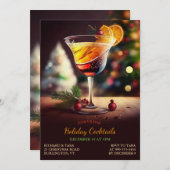 Weihnachtscocktails Party Einladung (Vorne/Hinten)