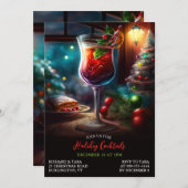 Weihnachtscocktails Party Einladung (Vorne/Hinten)