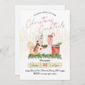 Weihnachtscocktails Party Einladung (Vorne/Hinten)