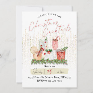 Weihnachtscocktails Party Einladung