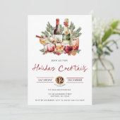 Weihnachtscocktails Party Einladung (Stehend Vorderseite)