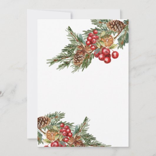 Weihnachtscocktails Party Einladung (Rückseite)