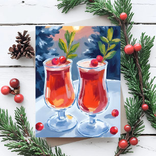 Weihnachtscocktails Postkarte