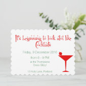 Weihnachtscocktails Retro 50er Style Feiertagskarte (Stehend Vorderseite)